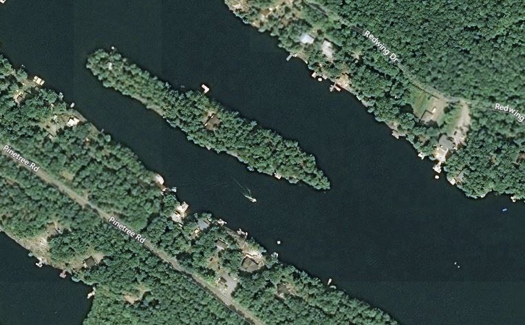 Aerial Map of Berkinshaw Island Island on Loon Lake