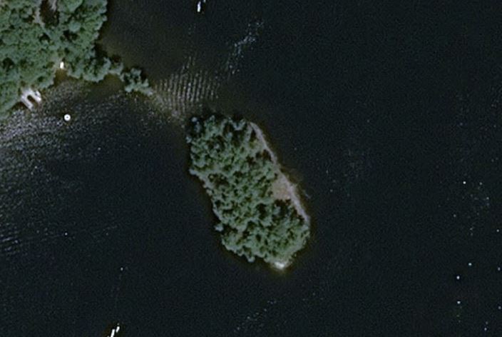 Aerial Map of Gall Island Island on Mary Lake