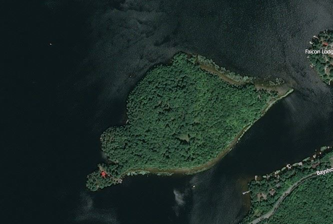 Aerial Map of Gallaugher Island Island on Lake Vernon