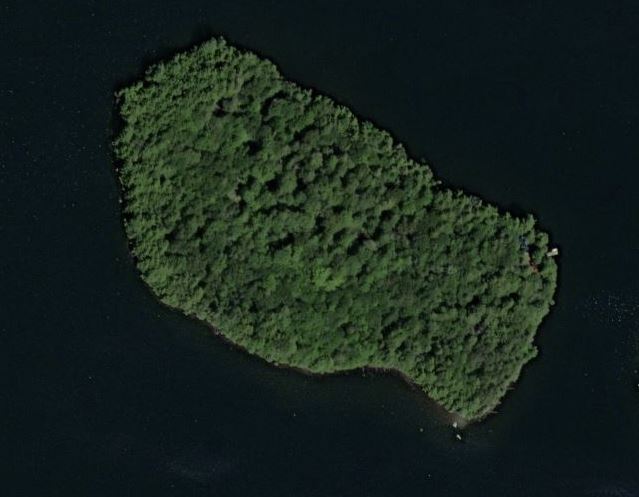 Aerial Map of Mickle Island Island on Clear Lake