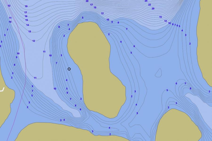 Contour Map of Prospect Lake around Davidson Island