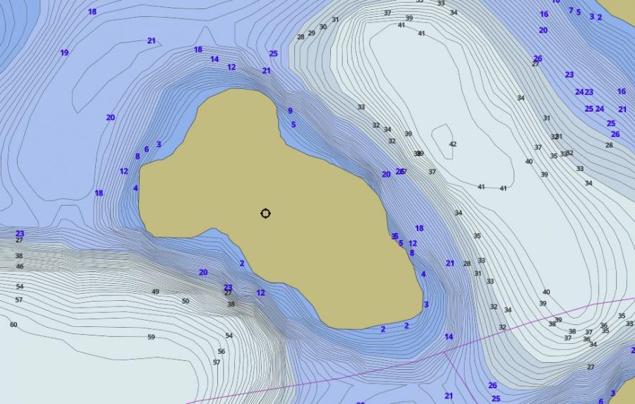 Contour Map of Prospect Lake around Halbusal Island 