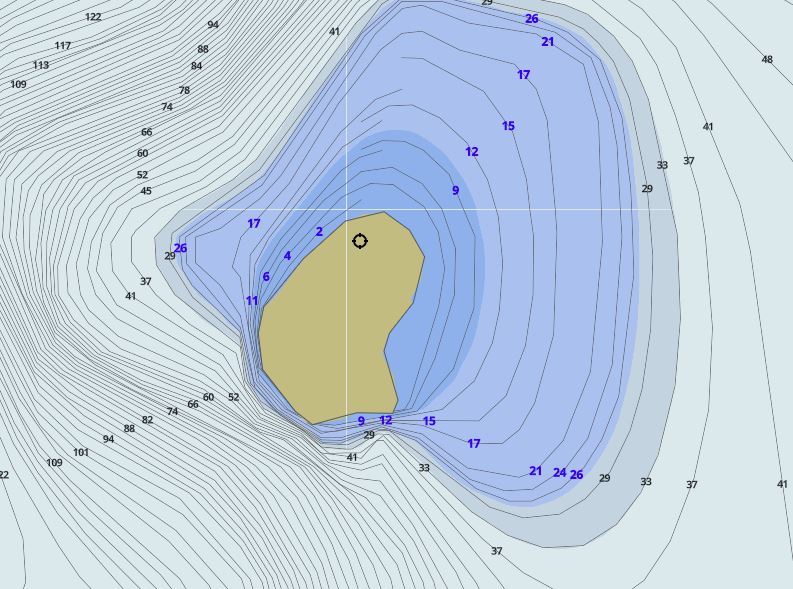 Contour Map of Mary Lake around Stephenson Island