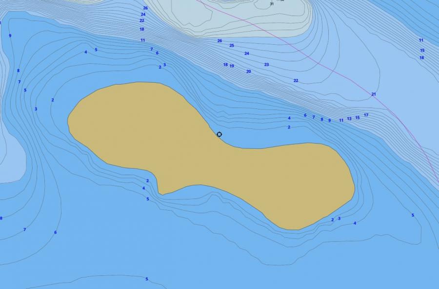 Contour Map of Wood Lake around Stuart Island