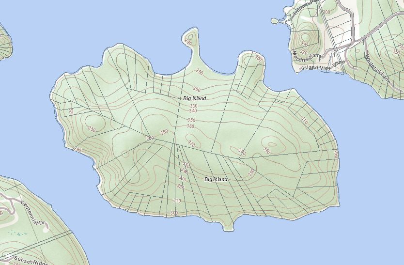 Topographical Map of Big Island